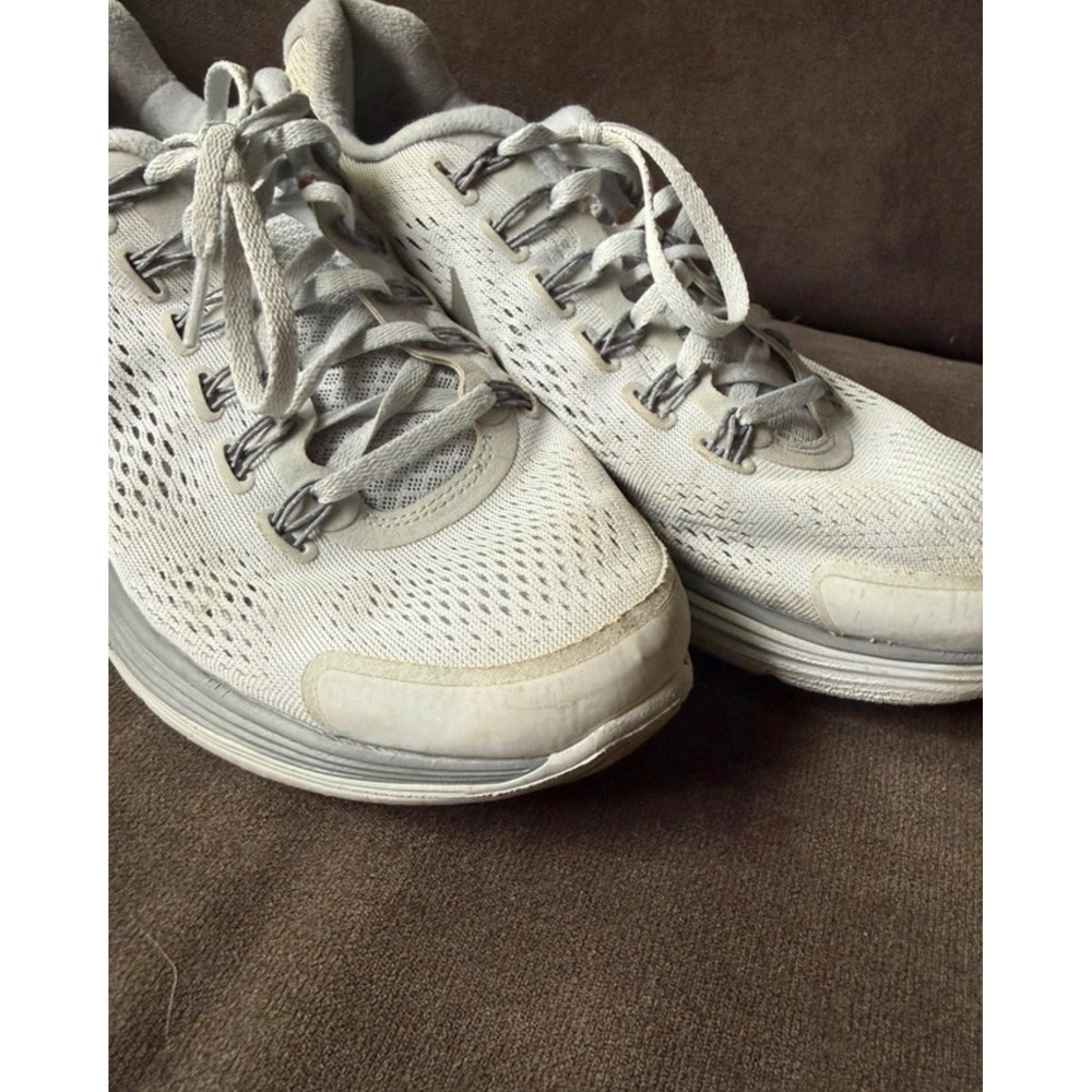 Nike Lunarglide 4 White‎ Grey Running Shoes Mens size 10 524977-002 - Picture 3 of 7